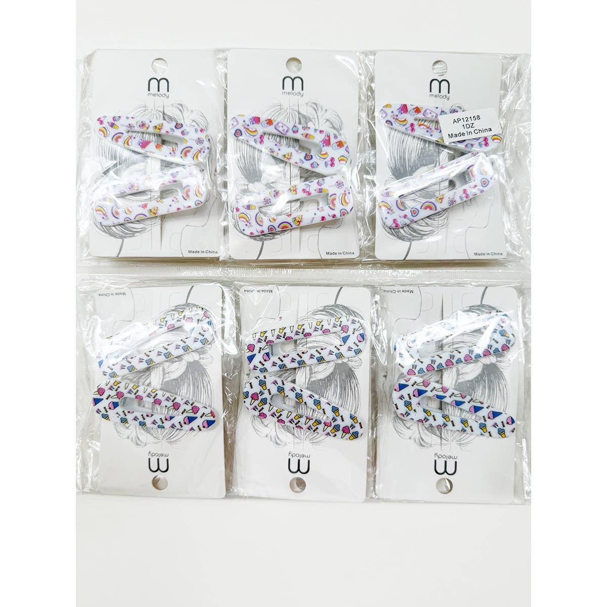2-pcs Cute Ice Cream Theme Hair Clip Set