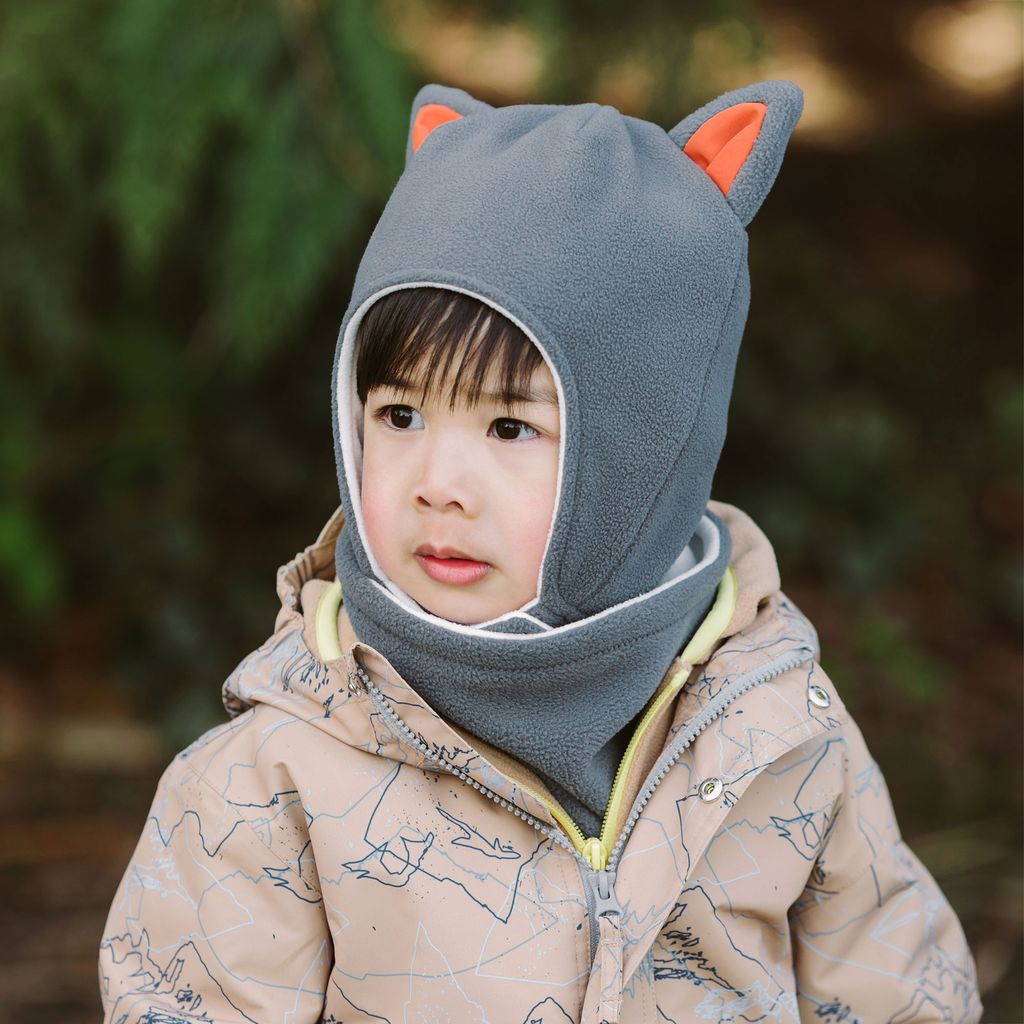Jan & Jul - Fleece Animal Hat - Grey Fox