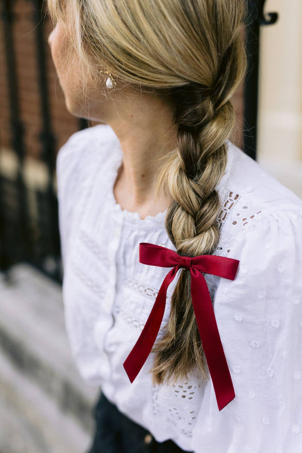 Thin Matte Satin Hair Bow Barrette | Micro Florence Bow: Hazelnut