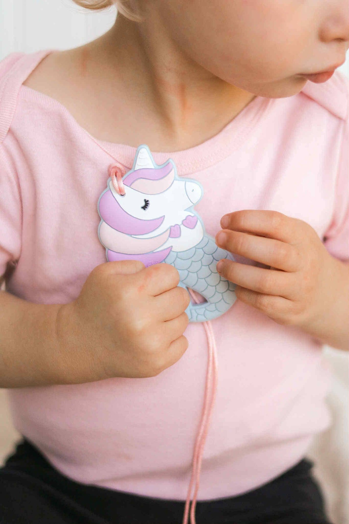 Mermicorn Baby Teether Toy and Sensory Chew - Gift for Girls: Purple and azure blue