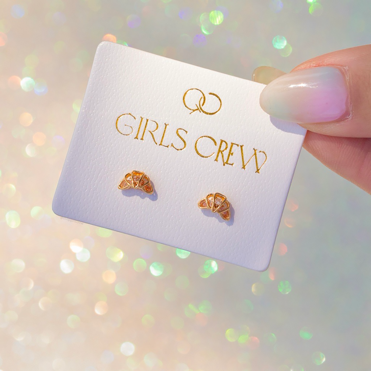 Croissant Studs: Rose Gold