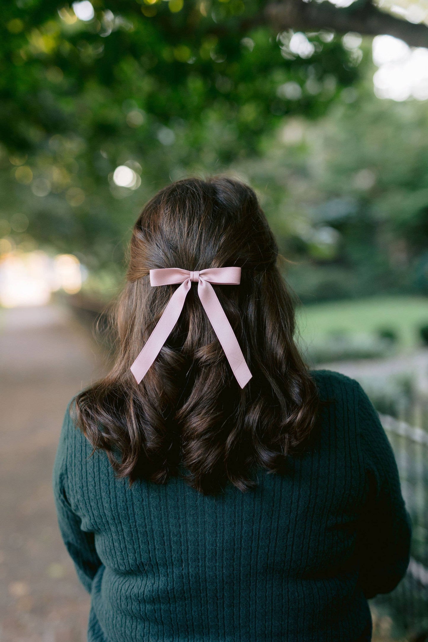 Thin Matte Satin Hair Bow Barrette | Micro Florence Bow: Hazelnut