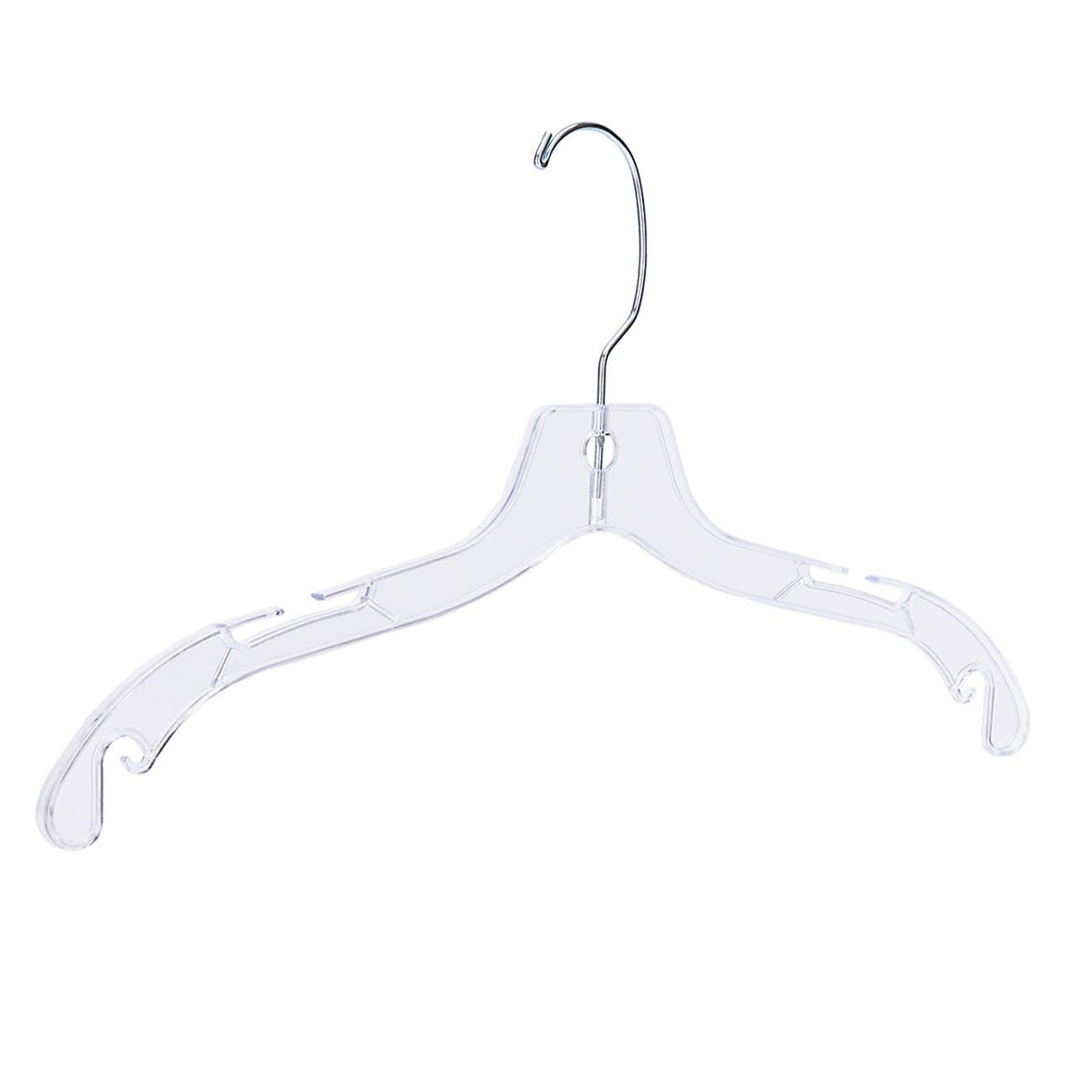 17" Heavy Weight Clear Plastic Dress Hangers - Case of 100