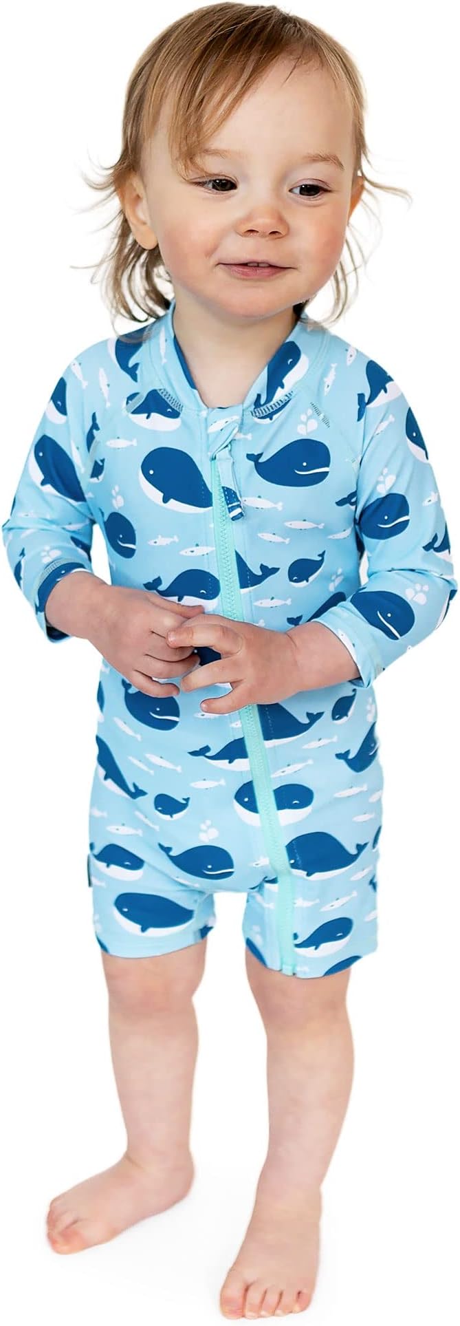 Jan & Jul Blue Whale UV 1 piece Jumpsuit Rashguard Swimsuit