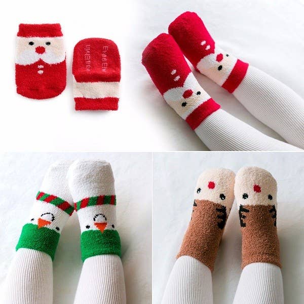 SantaFuzzy Fur Anti Skid Socks : M(3-5T)