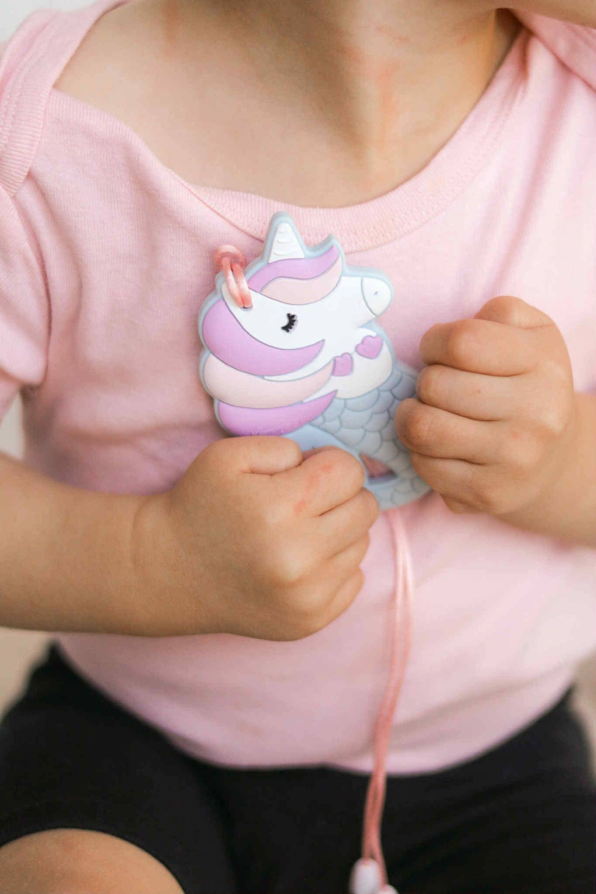 Mermicorn Baby Teether Toy and Sensory Chew - Gift for Girls: Purple and azure blue