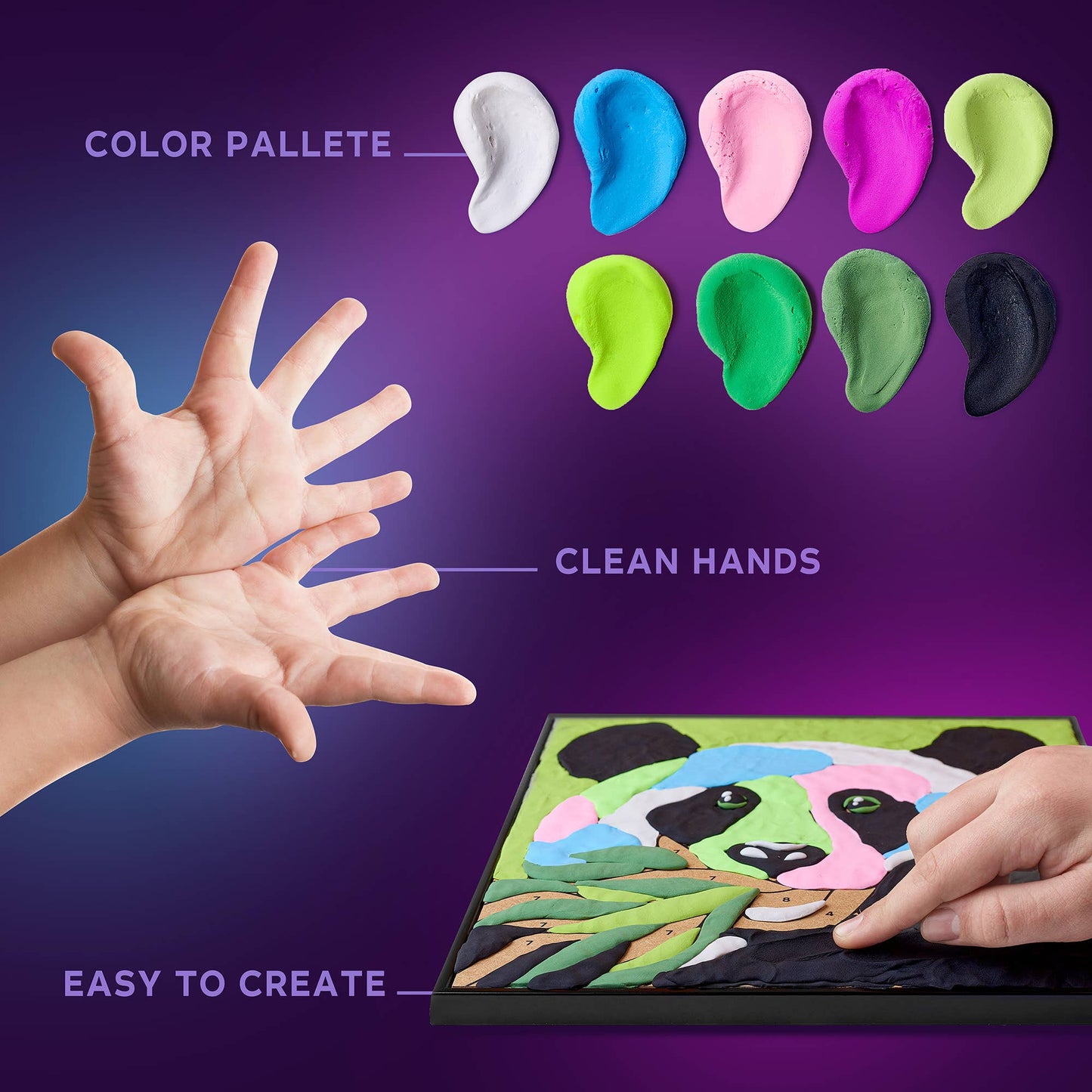 Panda Sensory Art OKTO Clay-by-Numbers Kit – (11.4” x 11.4”)
