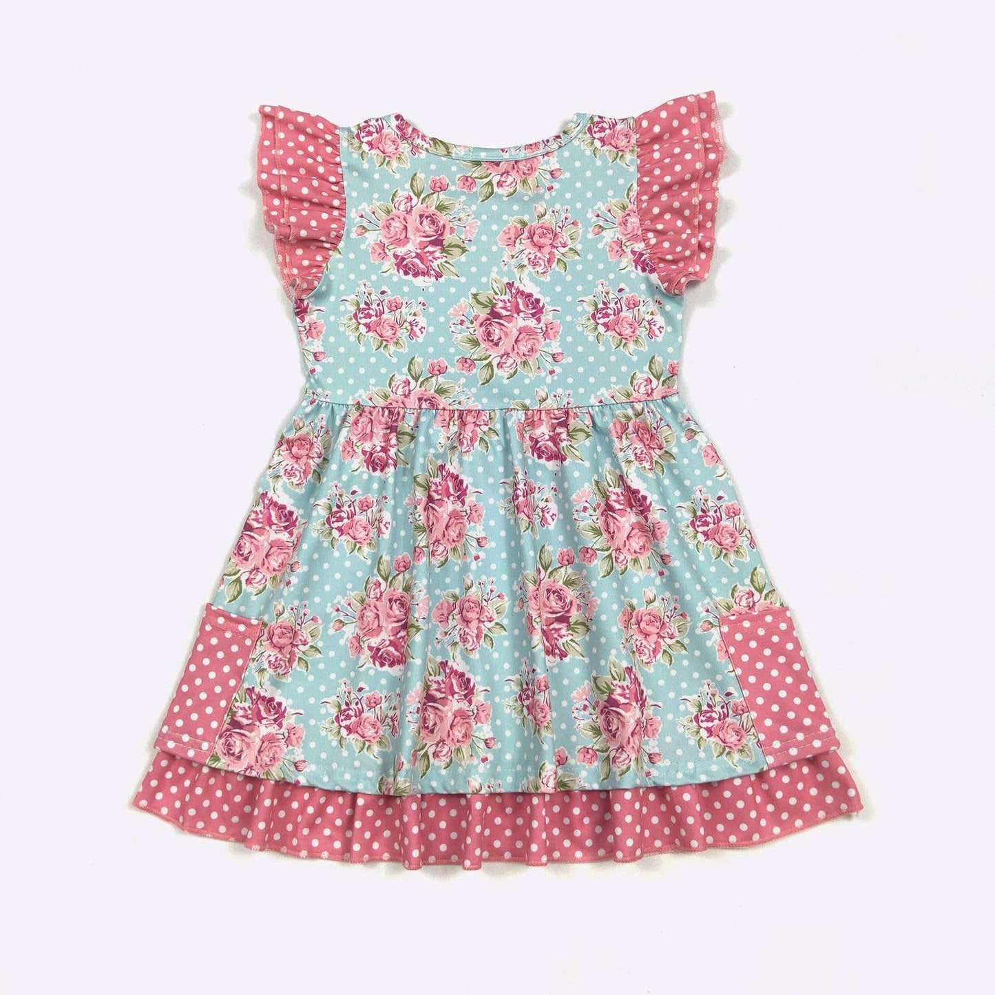 Polka Dot Blossom Girls Dress: 4t