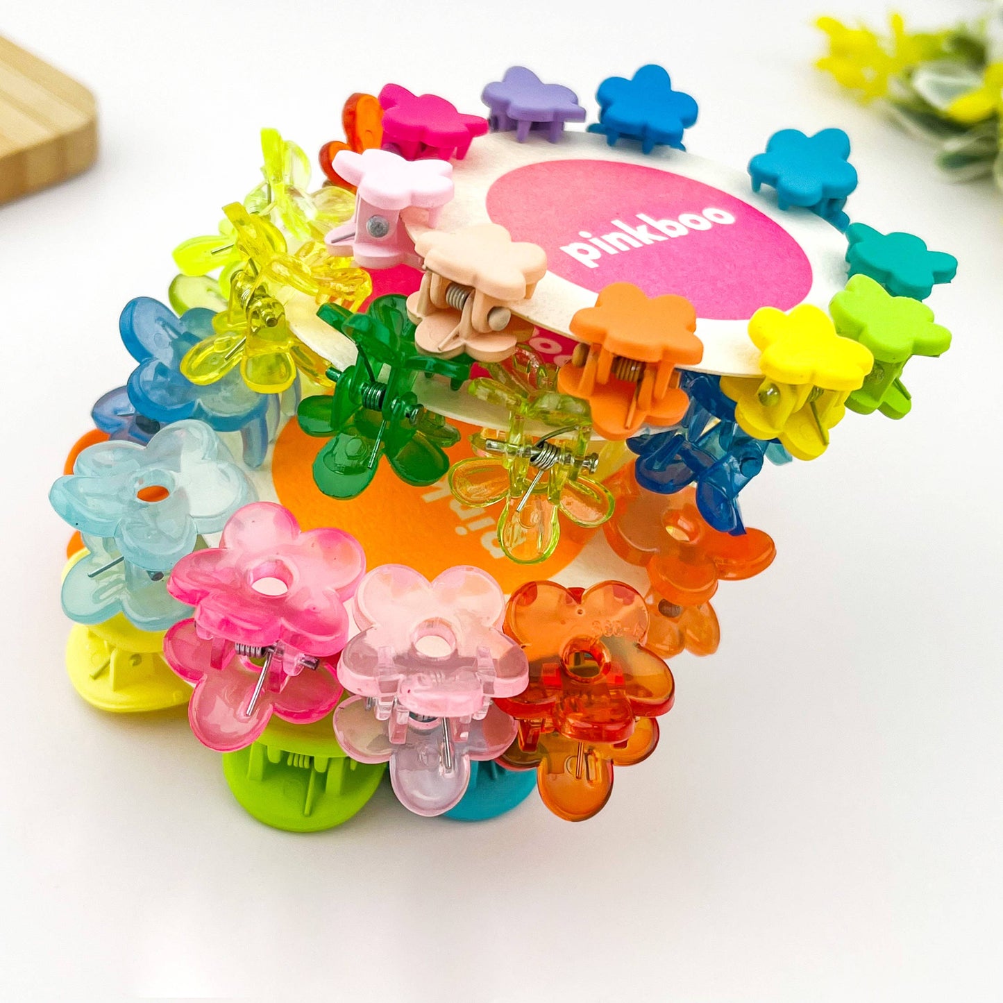 10PCS Colorful Mini Claw Hair Clips for Kids: Smiley