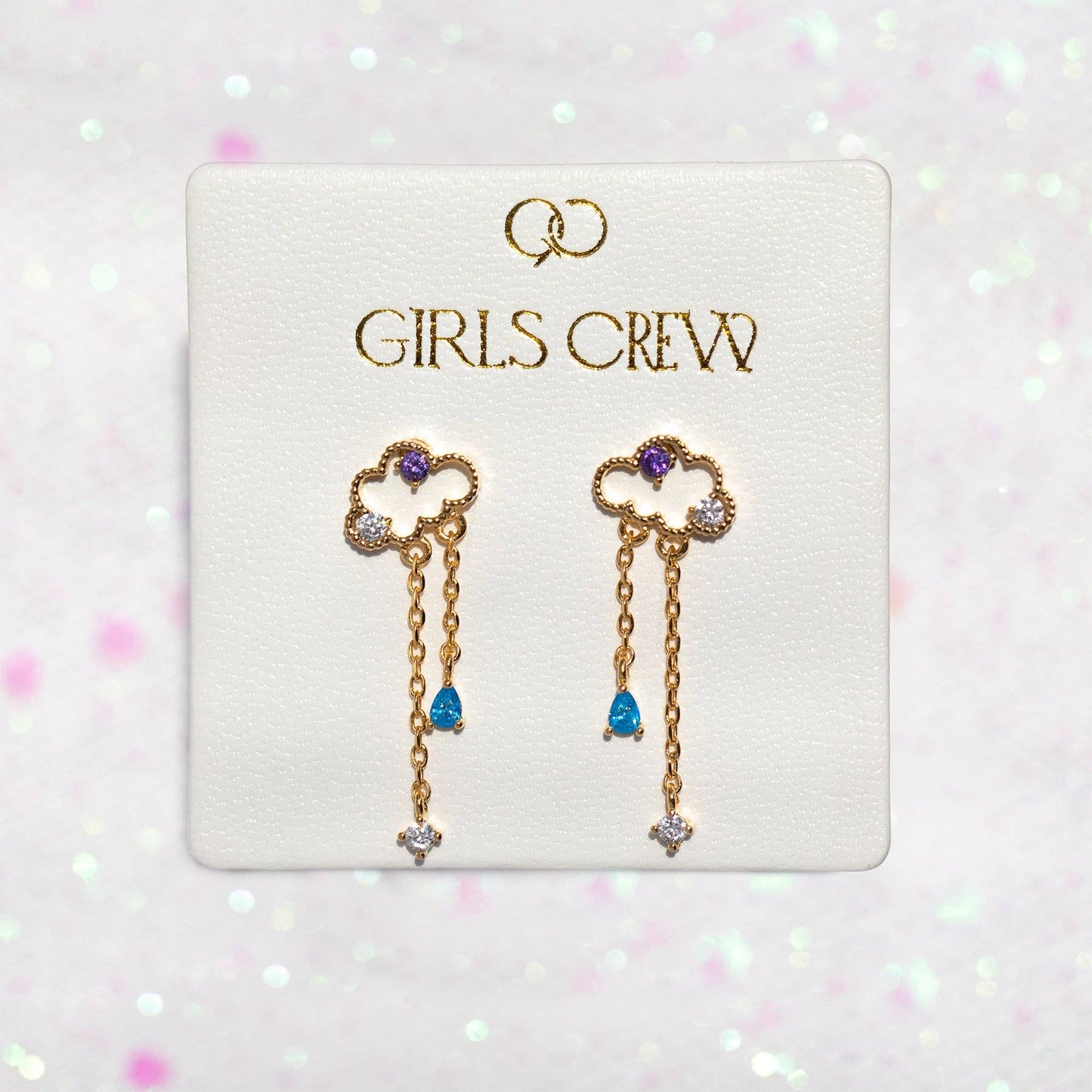 Reigning Clouds Dangle Earrings: Gold