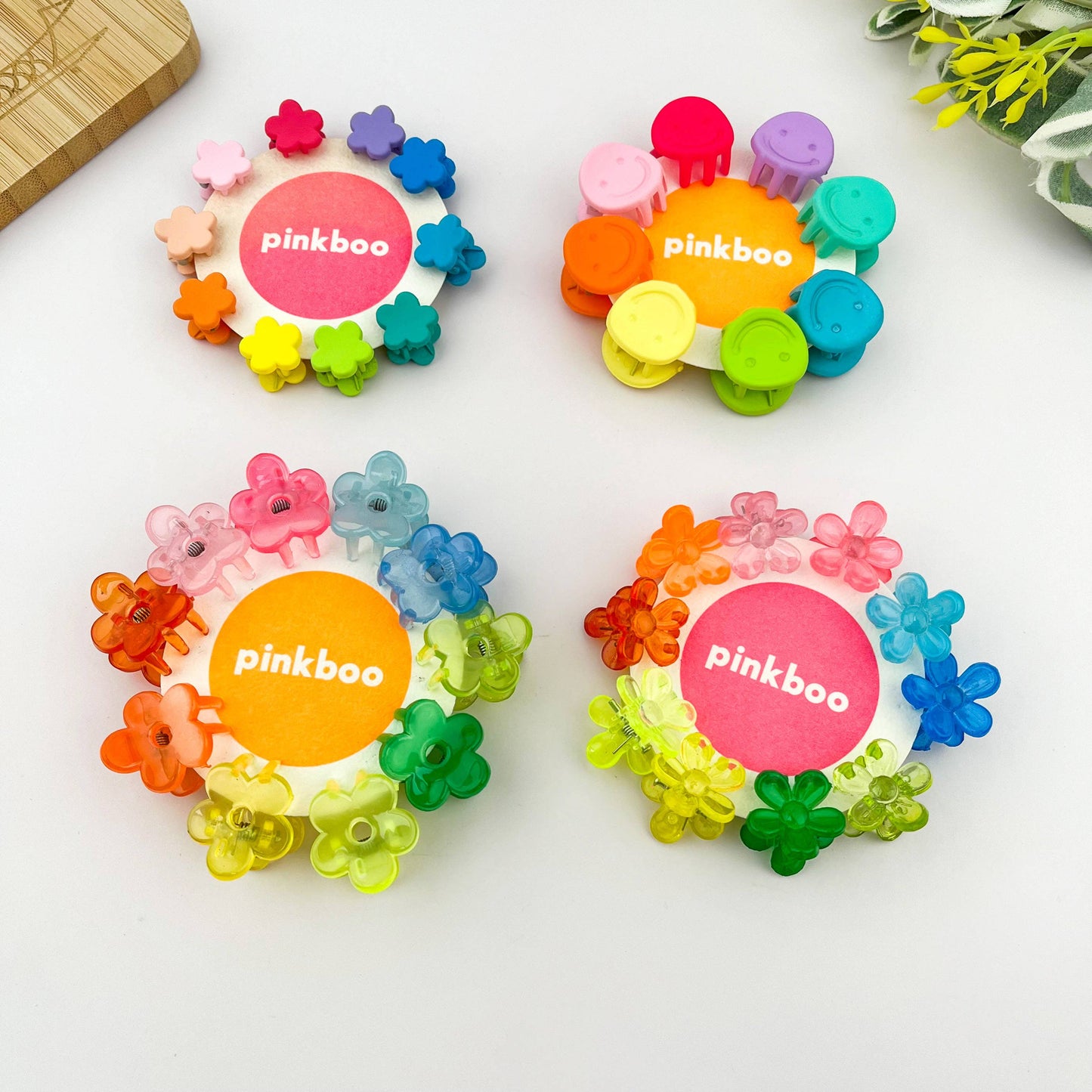 10PCS Colorful Mini Claw Hair Clips for Kids: Flower A