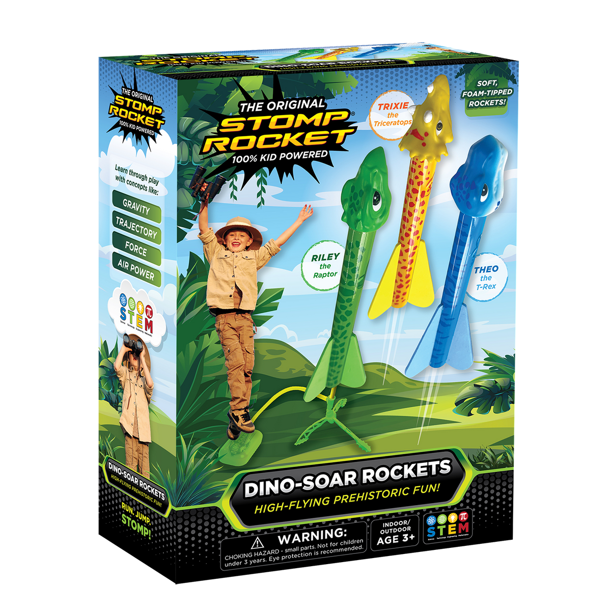 Dino-SOAR Stomp Rocket Kit - 3 Rockets