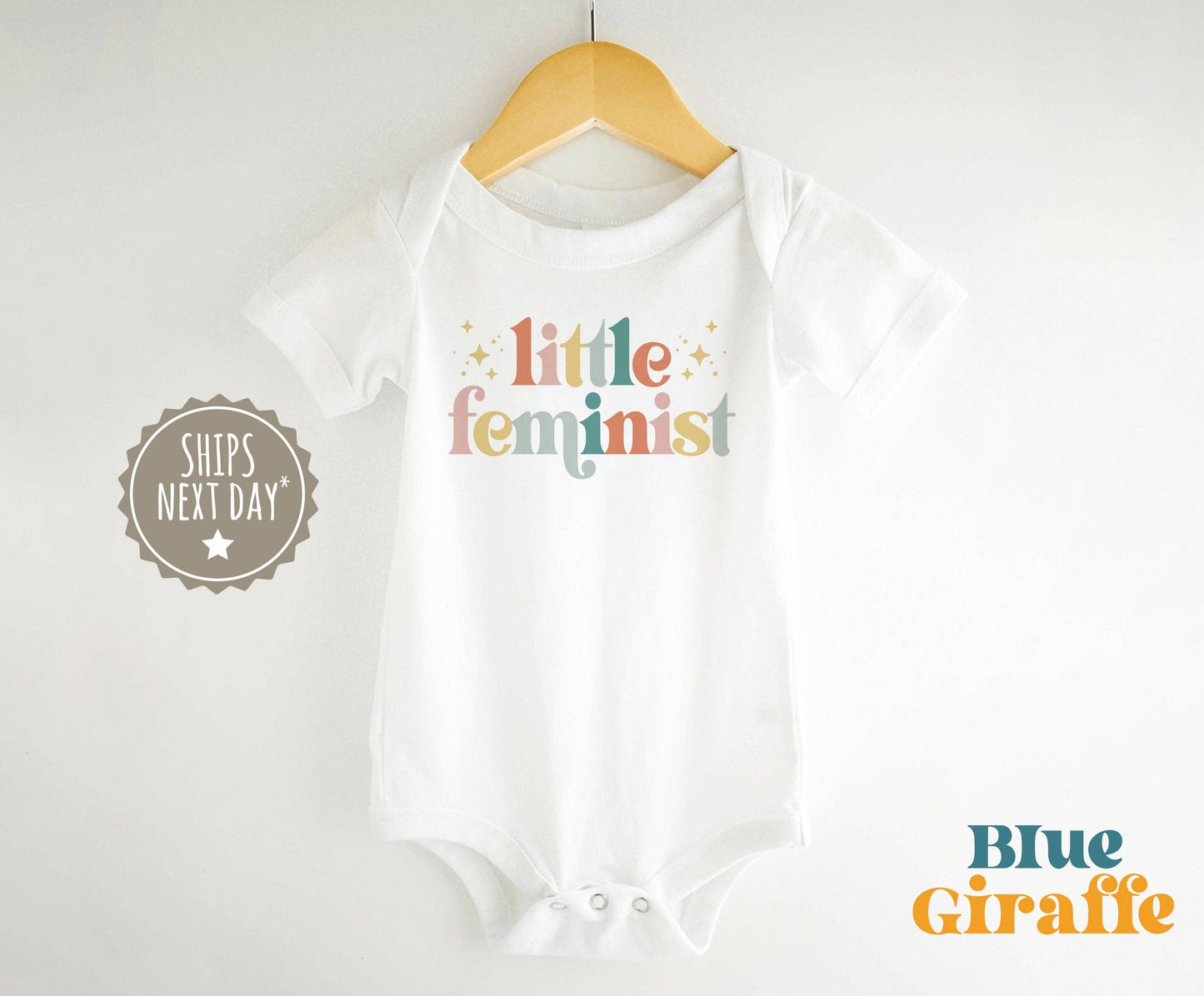 Little Feminist Onesie®: 0-3 months / Short Sleeve Natural Onesie