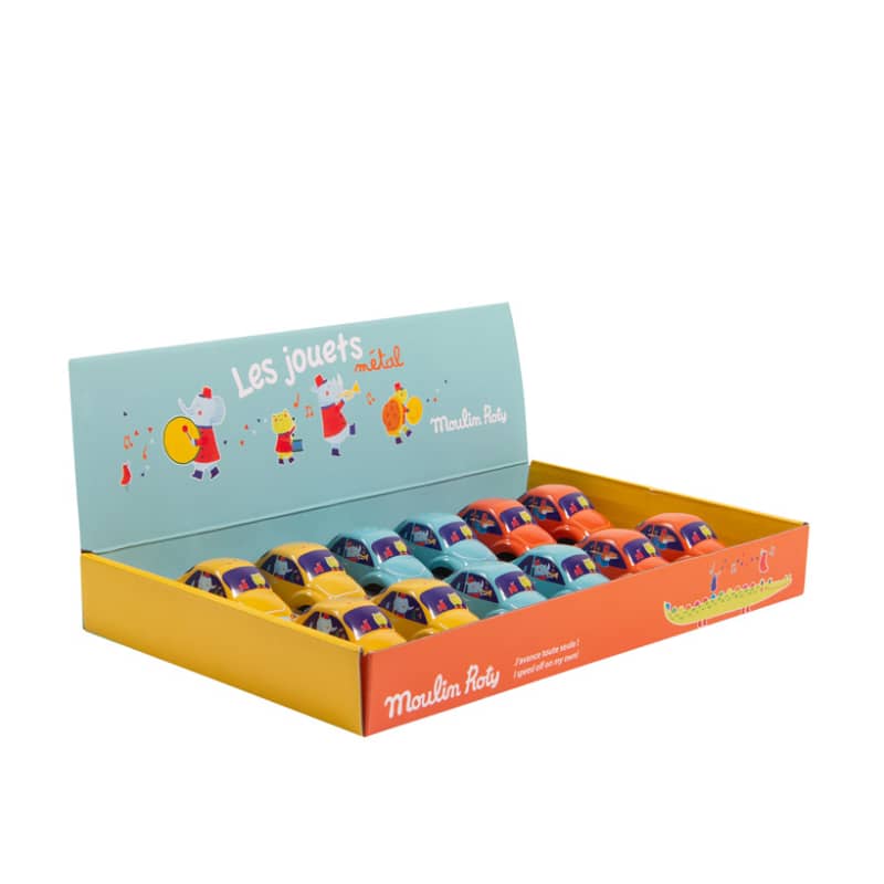 Display box with 12 Metal Friction Cars - Assorted Box - Moulin Roty