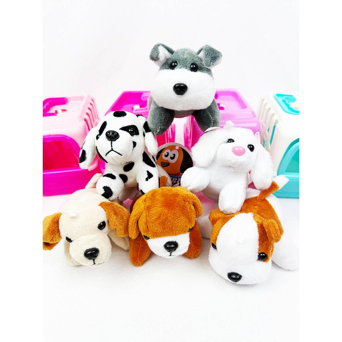 Adorable Plush Puppy dog Toy with Carrier