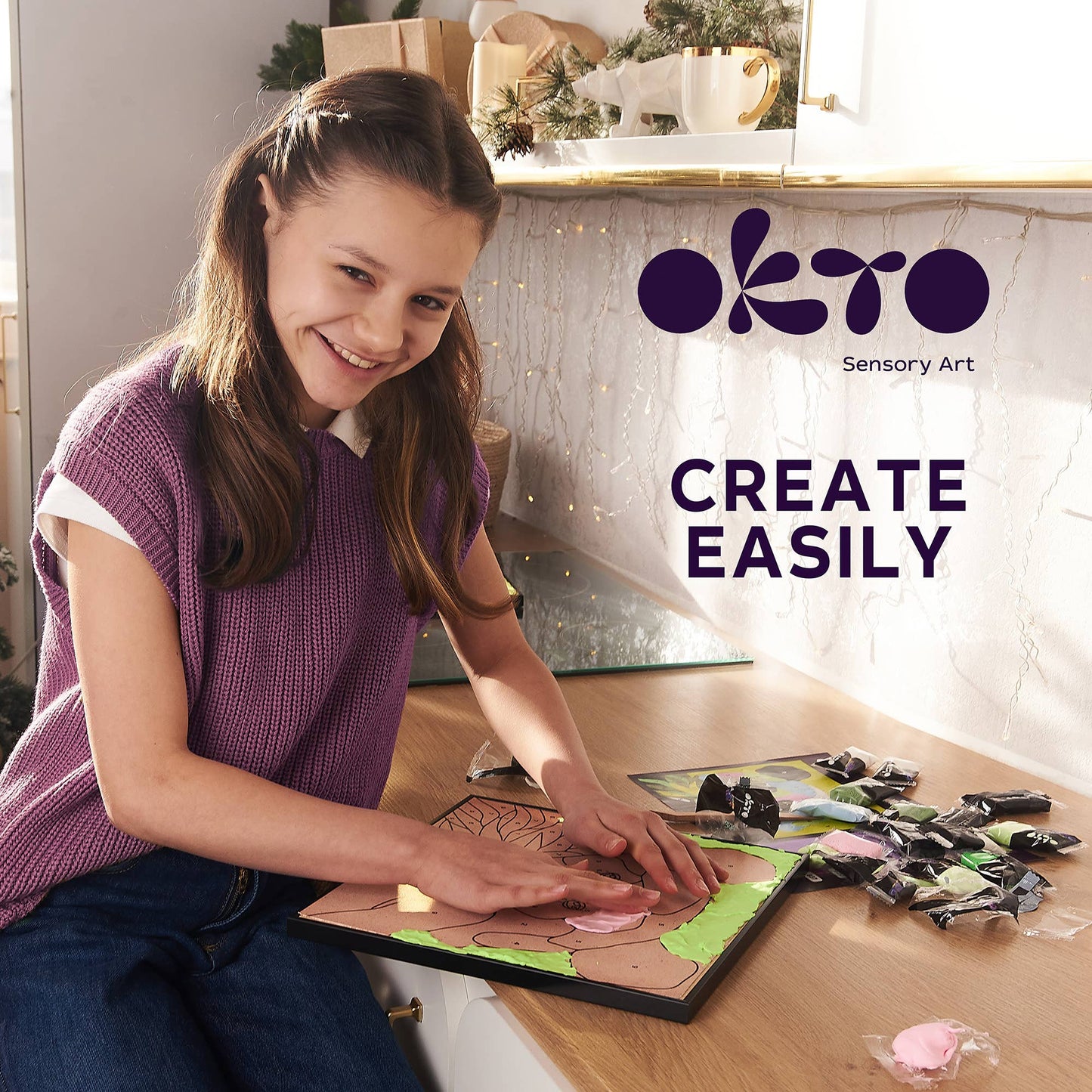 Panda Sensory Art OKTO Clay-by-Numbers Kit – (11.4” x 11.4”)