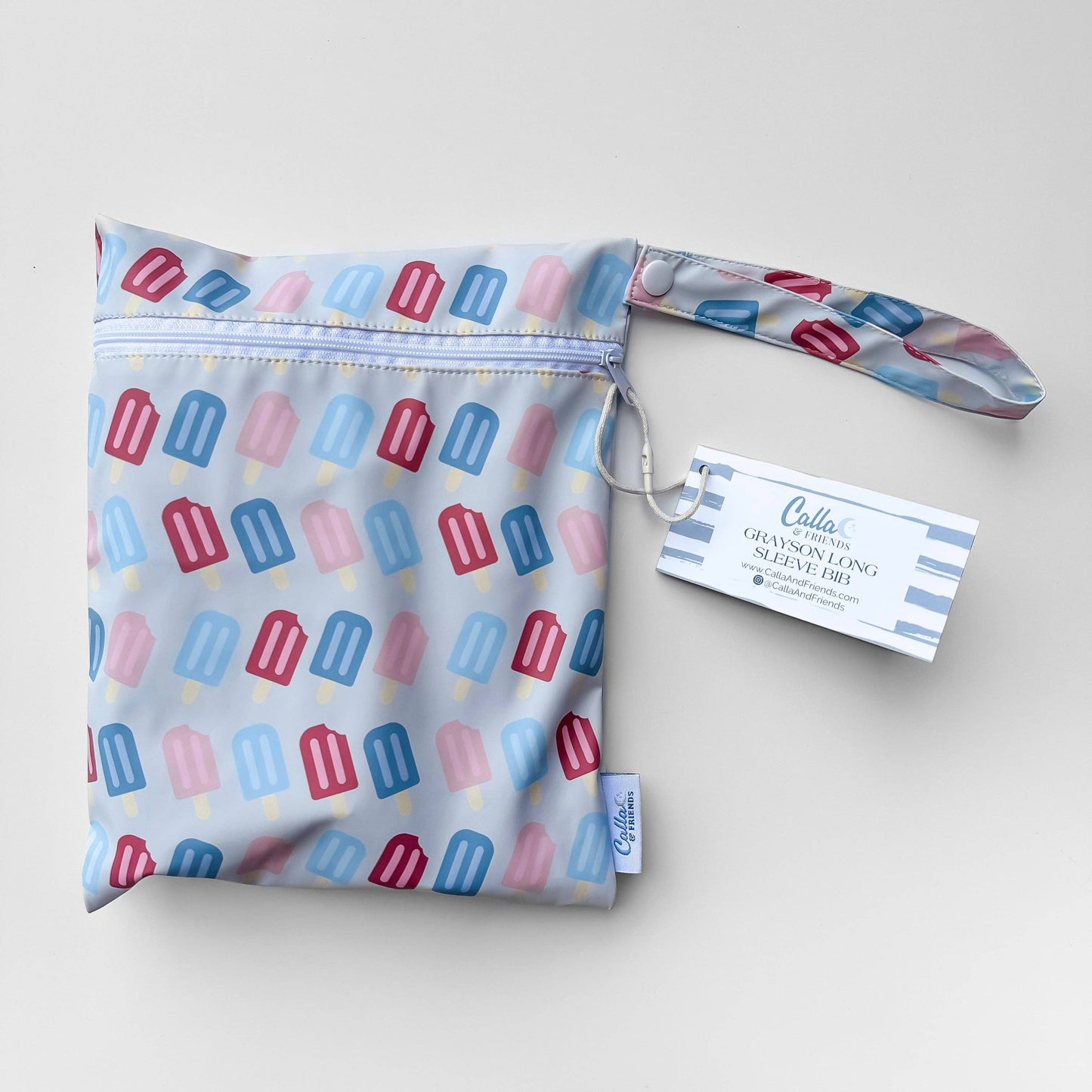 The Grayson Long Sleeve Bib - Popsicles: Pink / 6-36M