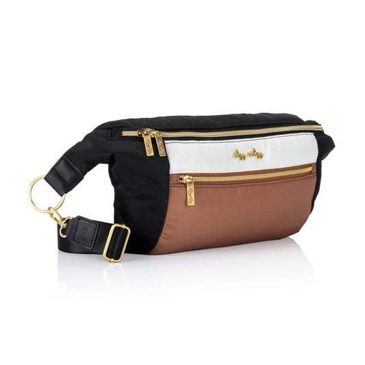 Ritzy Pack  Fanny Pack & Crossbody Diaper Bag: Coffee & Cream