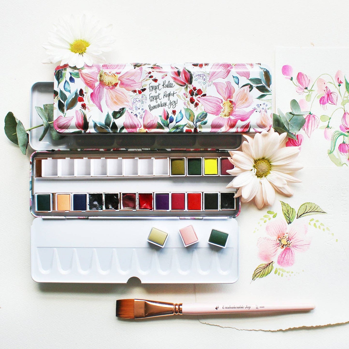 The Ready For Joy Empty Watercolor Palette - Dahlias