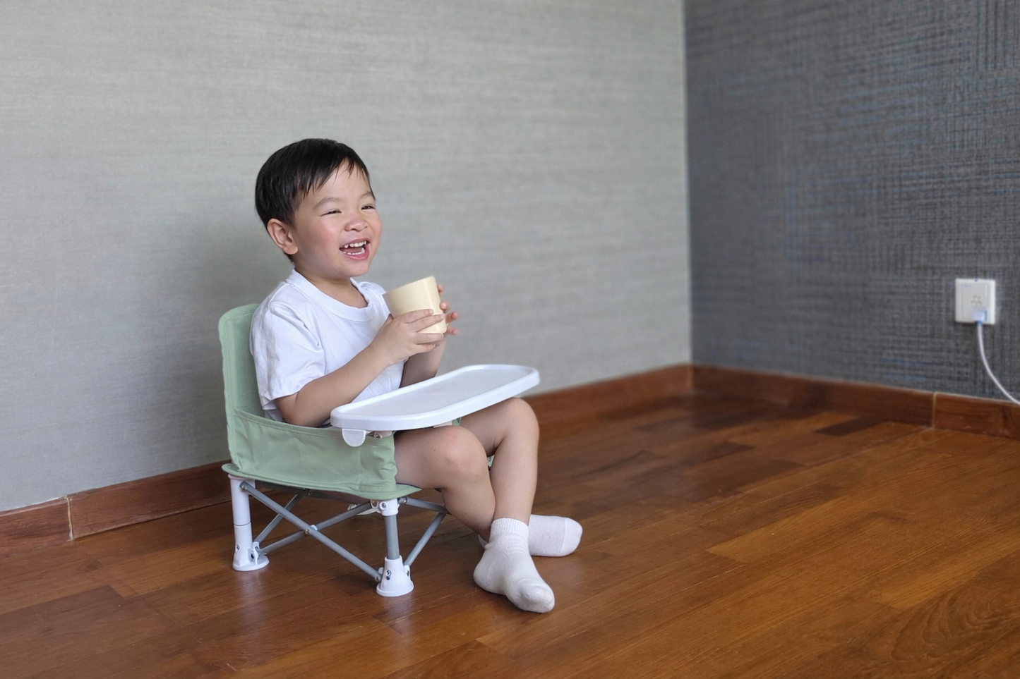 Portable Folding Booster Seat for Toddlers, Sage