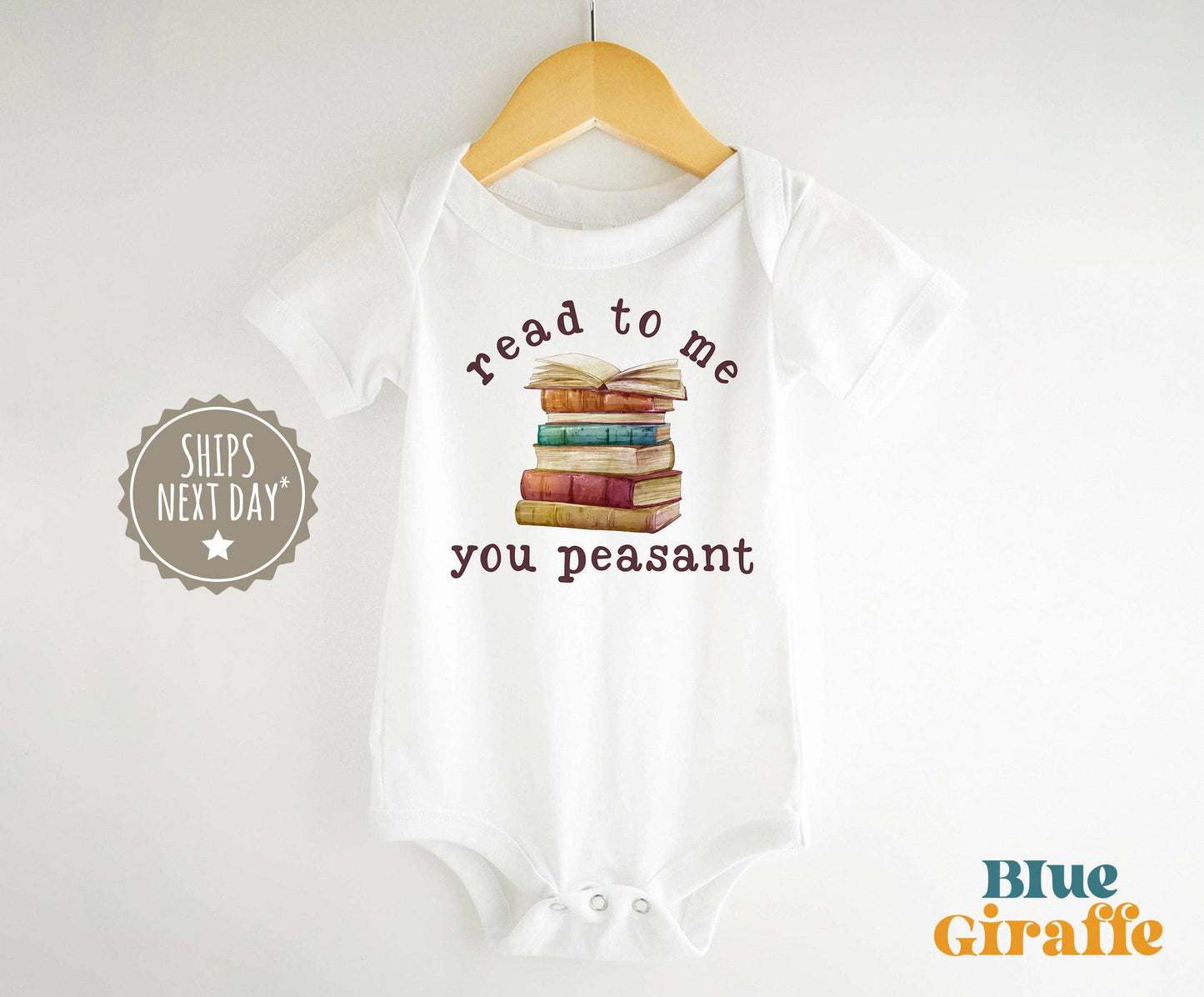 Read To Me Peasant Baby Onesie® & Kids T-Shirts: 0-3 months / Short Sleeve Natural Onesie