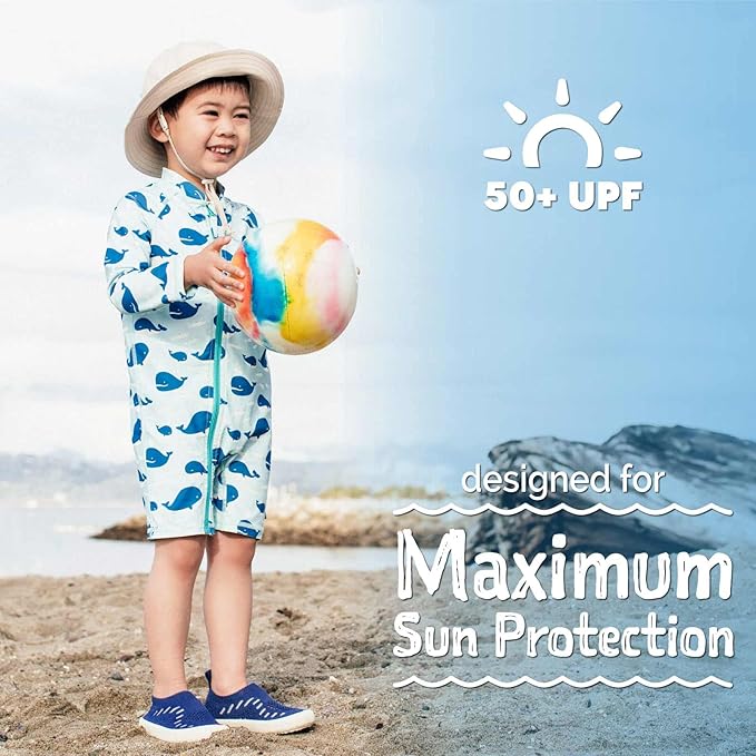 Jan & Jul Blue Whale UV 1 piece Jumpsuit Rashguard Swimsuit