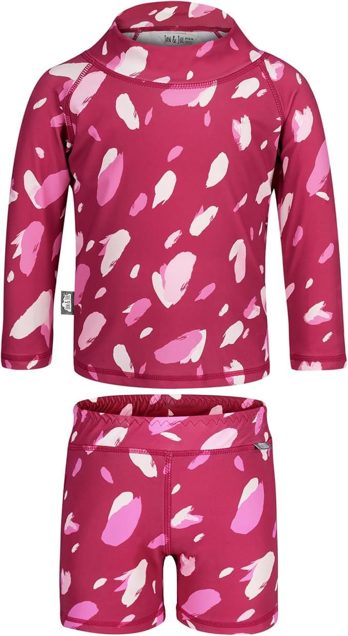Jan & Jul Pink Petals UV Rashguard Set
