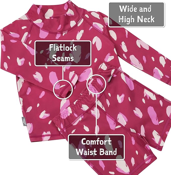 Jan & Jul Pink Petals UV Rashguard Set