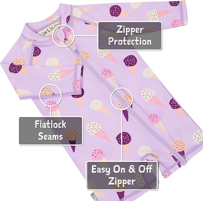 Jan & Jul Lavender Icecream UV 1 piece Jumpsuit Rashguard Swimsuit
