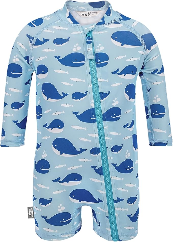 Jan & Jul Blue Whale UV 1 piece Jumpsuit Rashguard Swimsuit