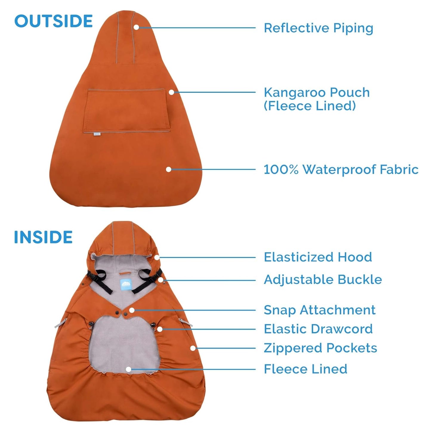 Jan & Jul Cozy Dry baby rain cover for carrier