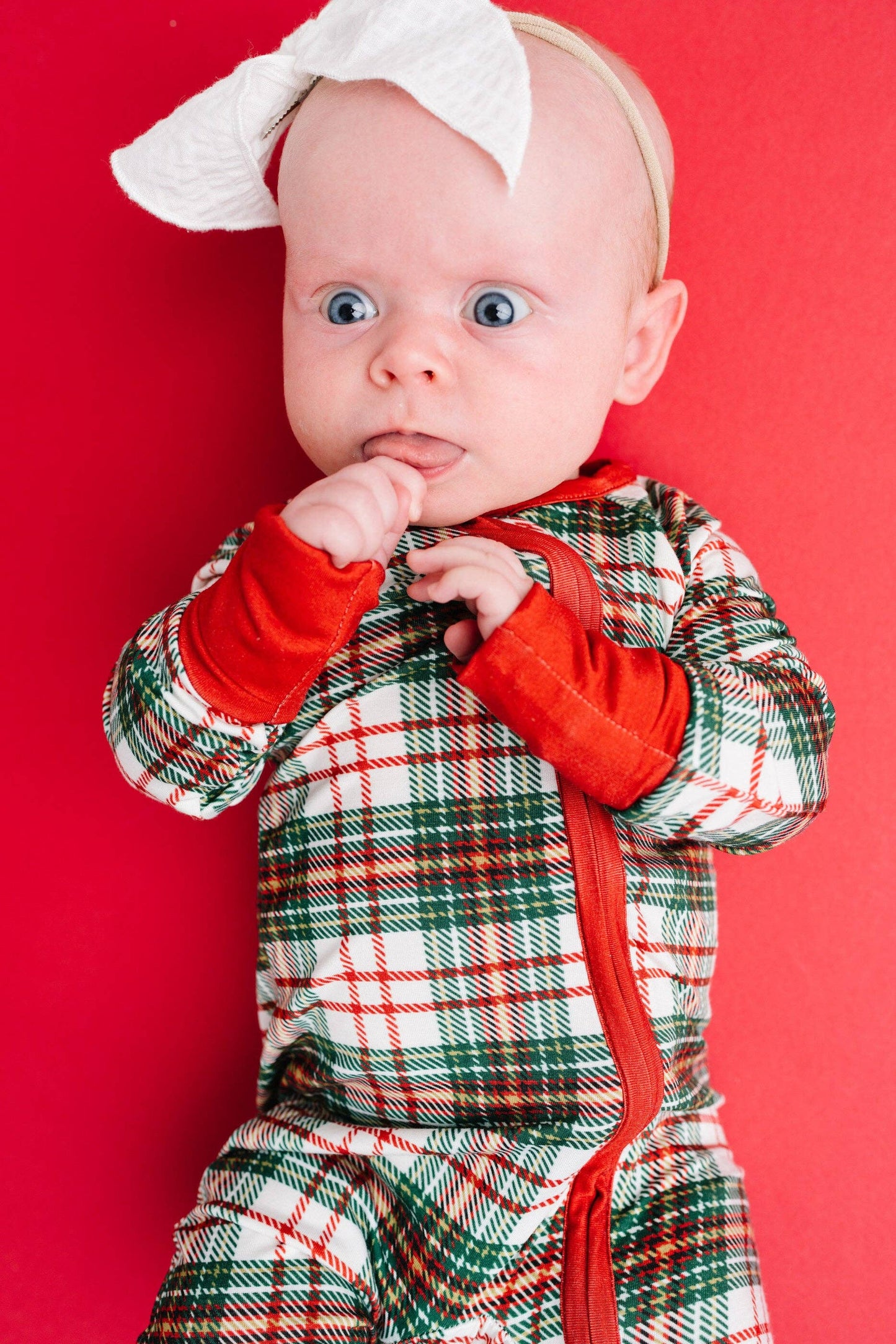 Christmas Plaid Bamboo Sleeper: 6-12M