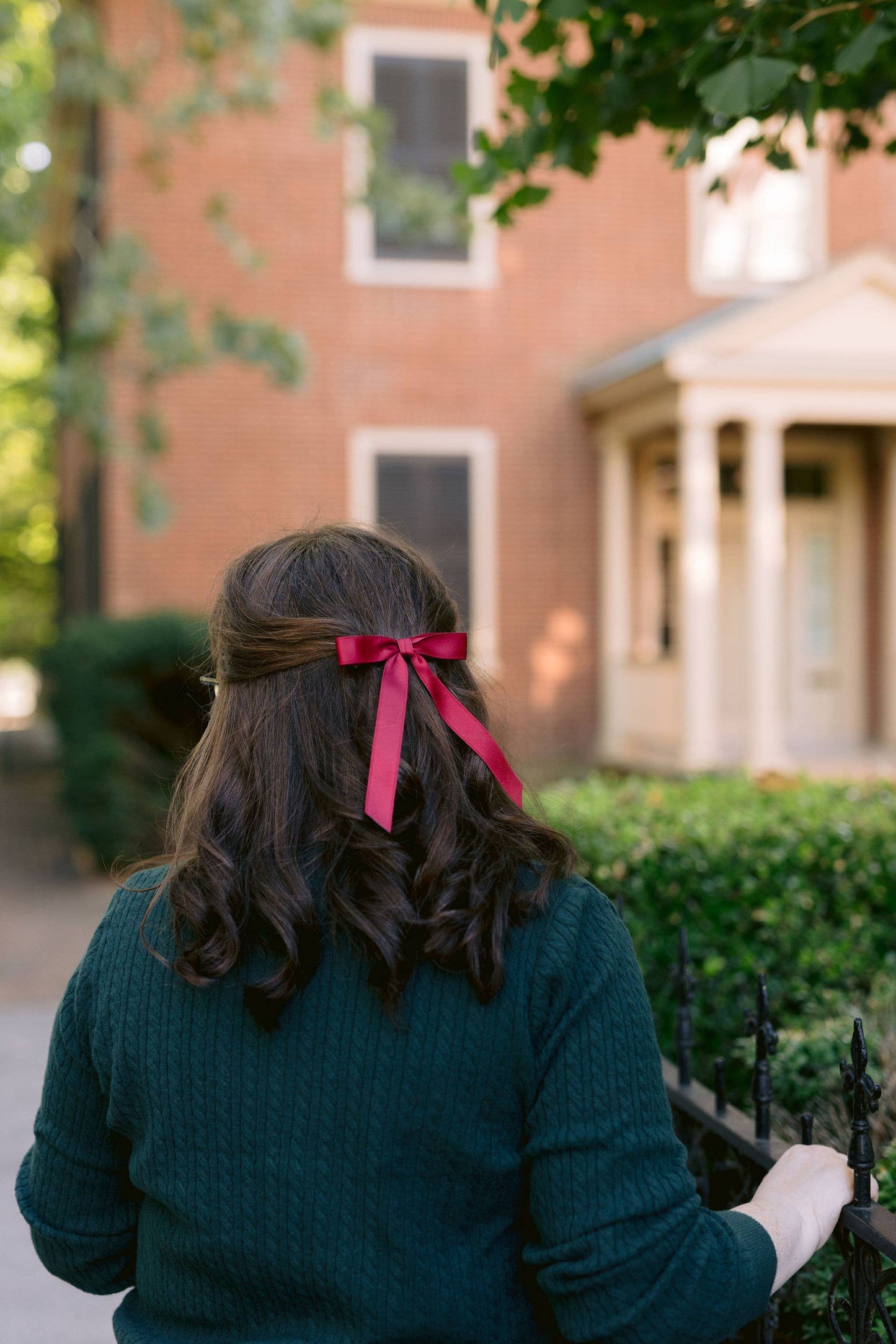Thin Matte Satin Hair Bow Barrette | Micro Florence Bow: Hazelnut