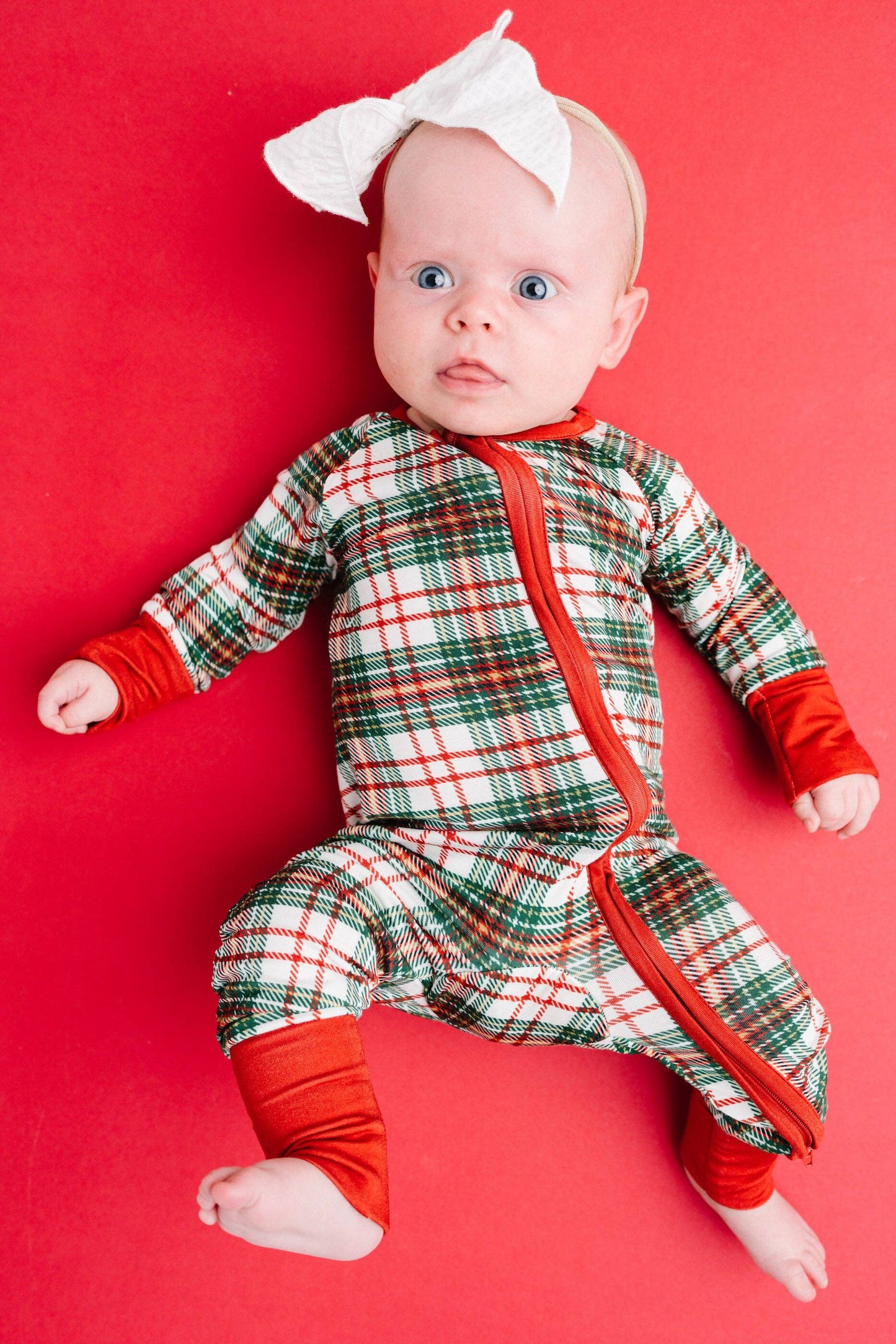 Christmas Plaid Bamboo Sleeper: 6-12M