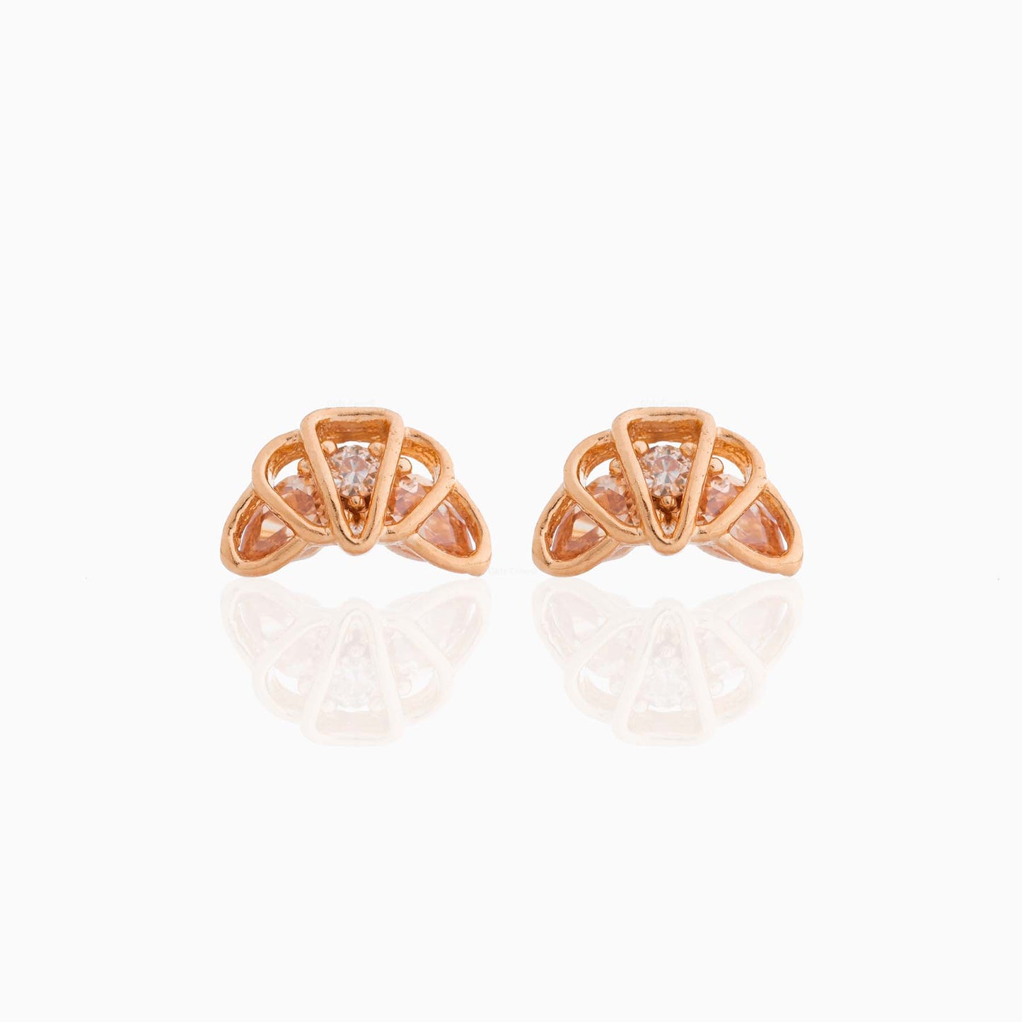 Croissant Studs: Rose Gold