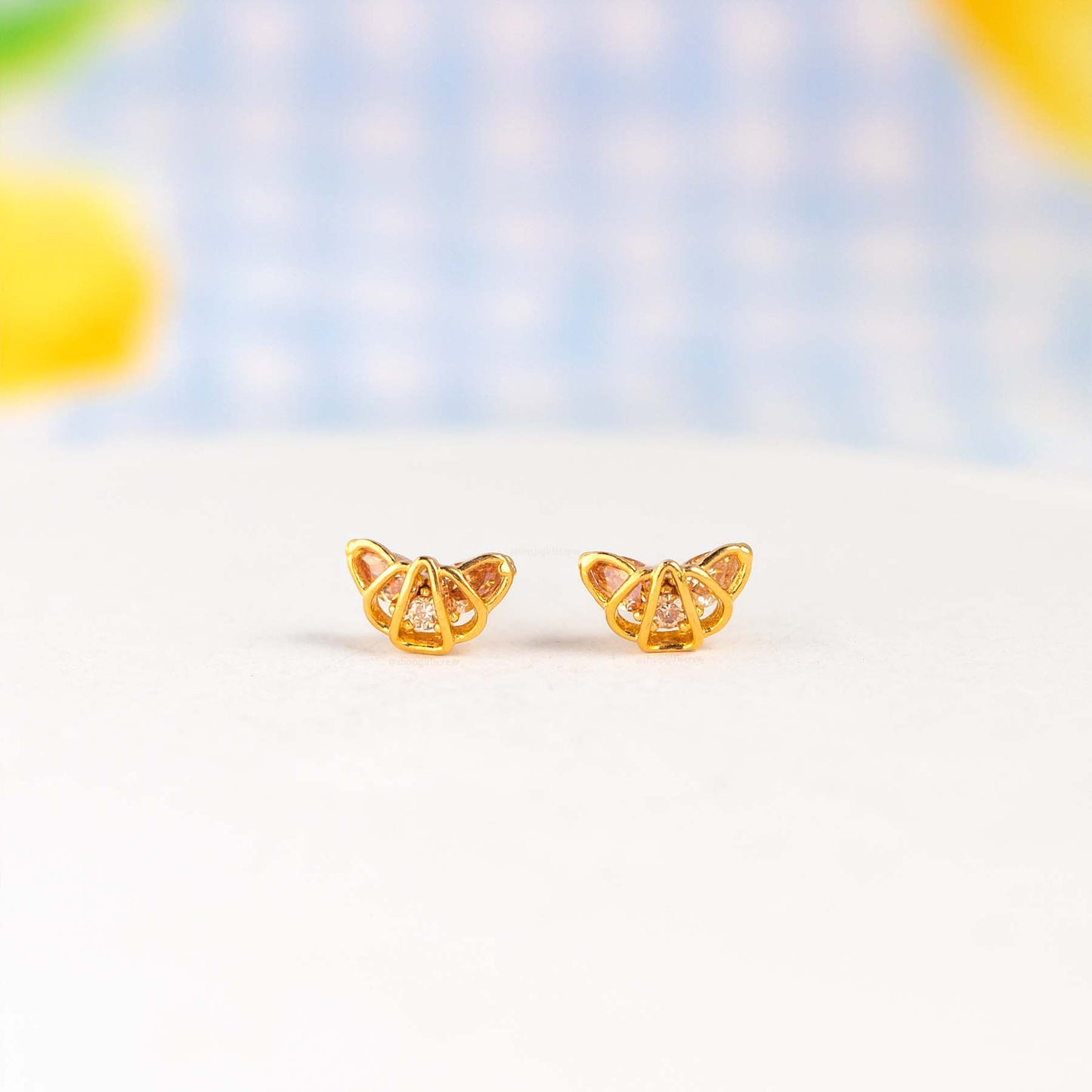 Croissant Studs: Rose Gold