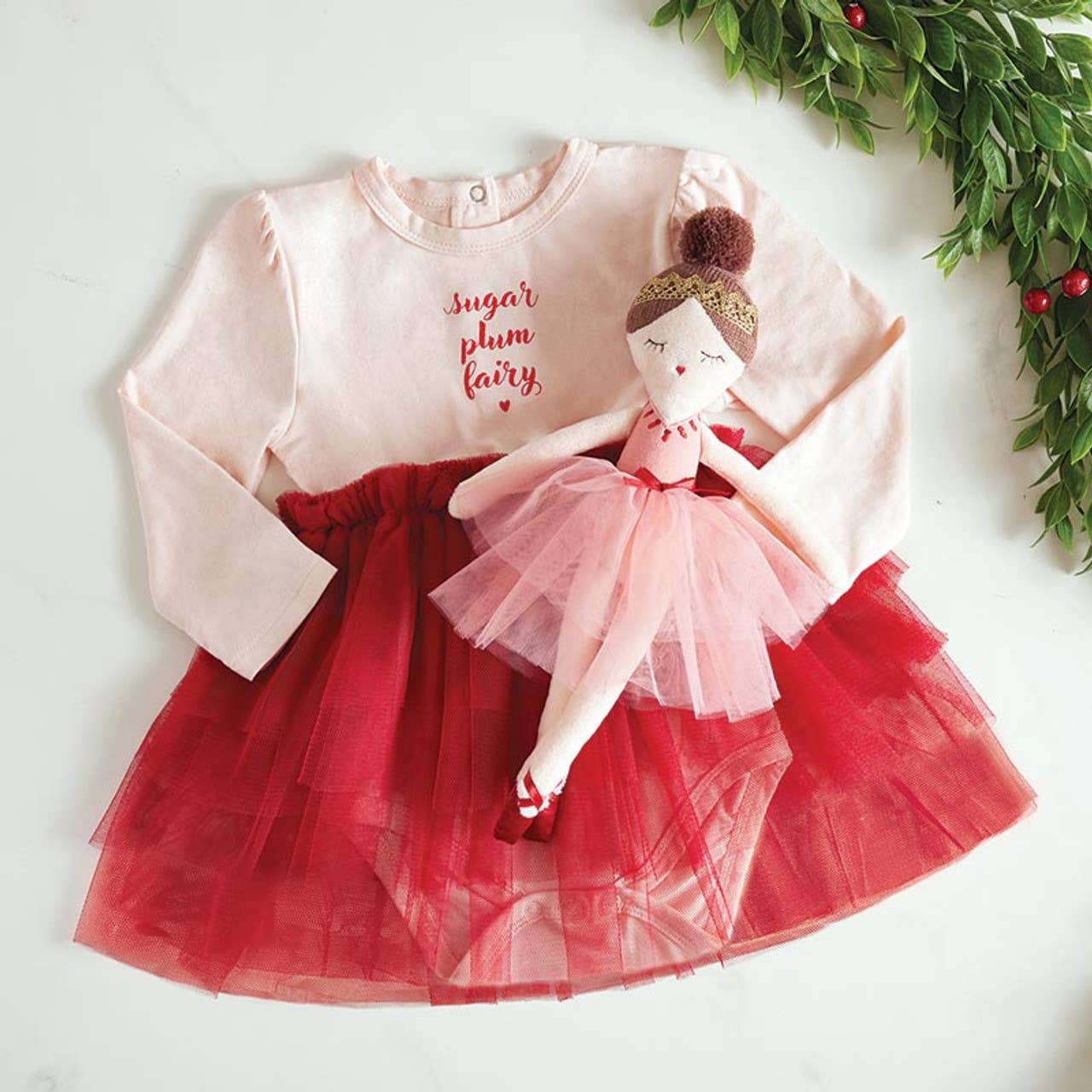 Plush Doll - Pink Ballerina: Wipe Clean with Damp Cloth / 70% Linen Cotton/30% Polyester/100% Poly Fill