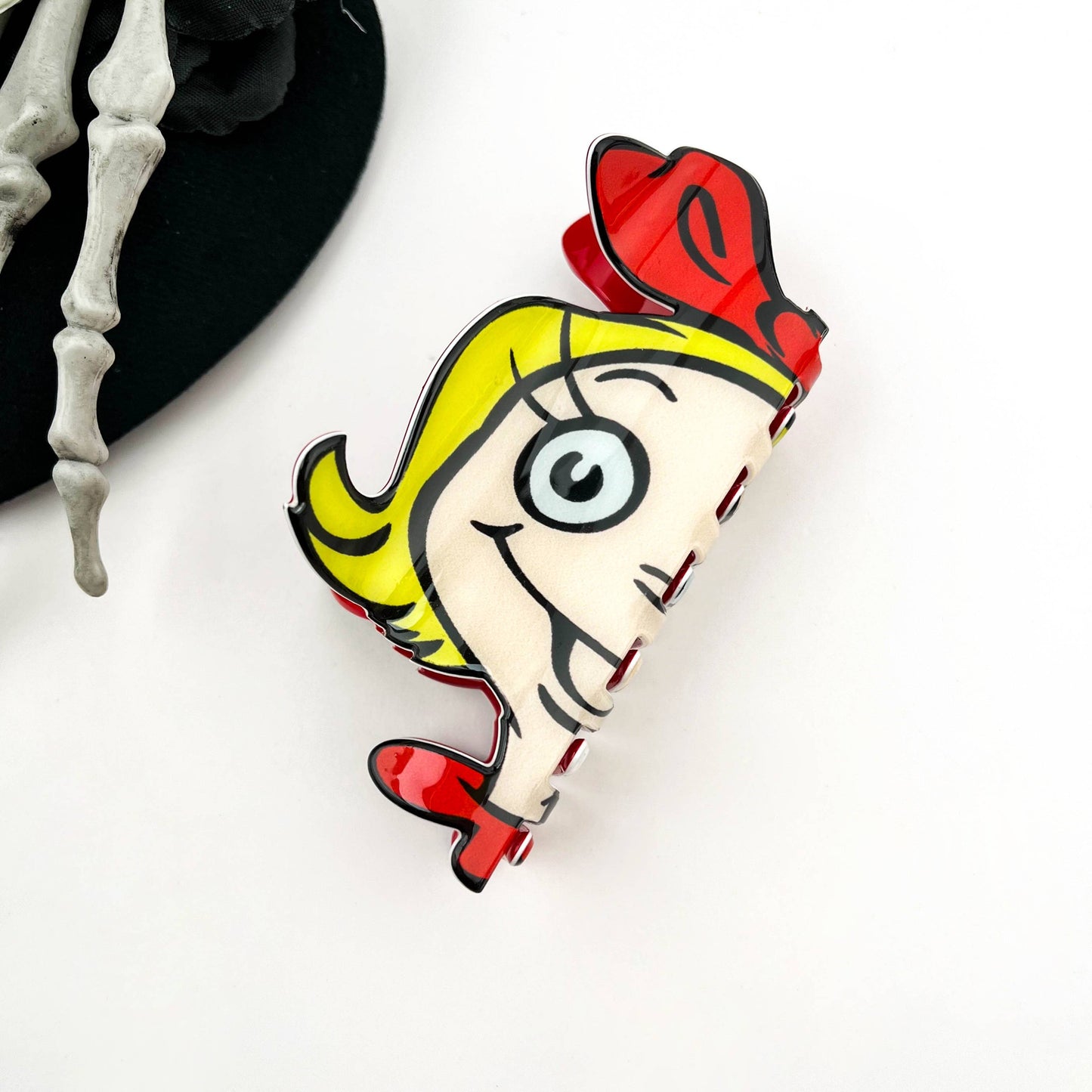 Quirky Party Claw Clip, Fun Hair Clip for Easter & Halloween: Different on both sides