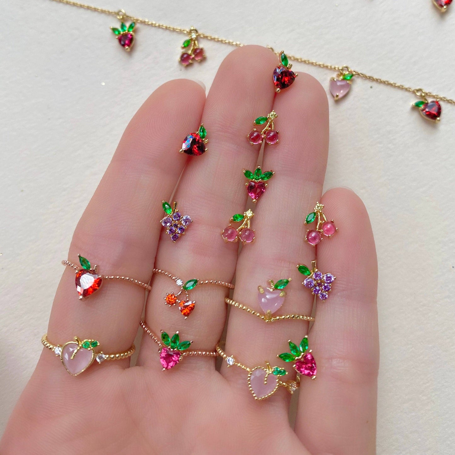 Cherry Studs: Gold