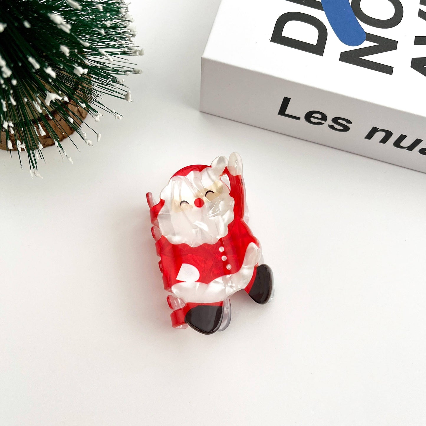 Cute Santa Claus Hair Clip, Red Christmas Claw Clips: D