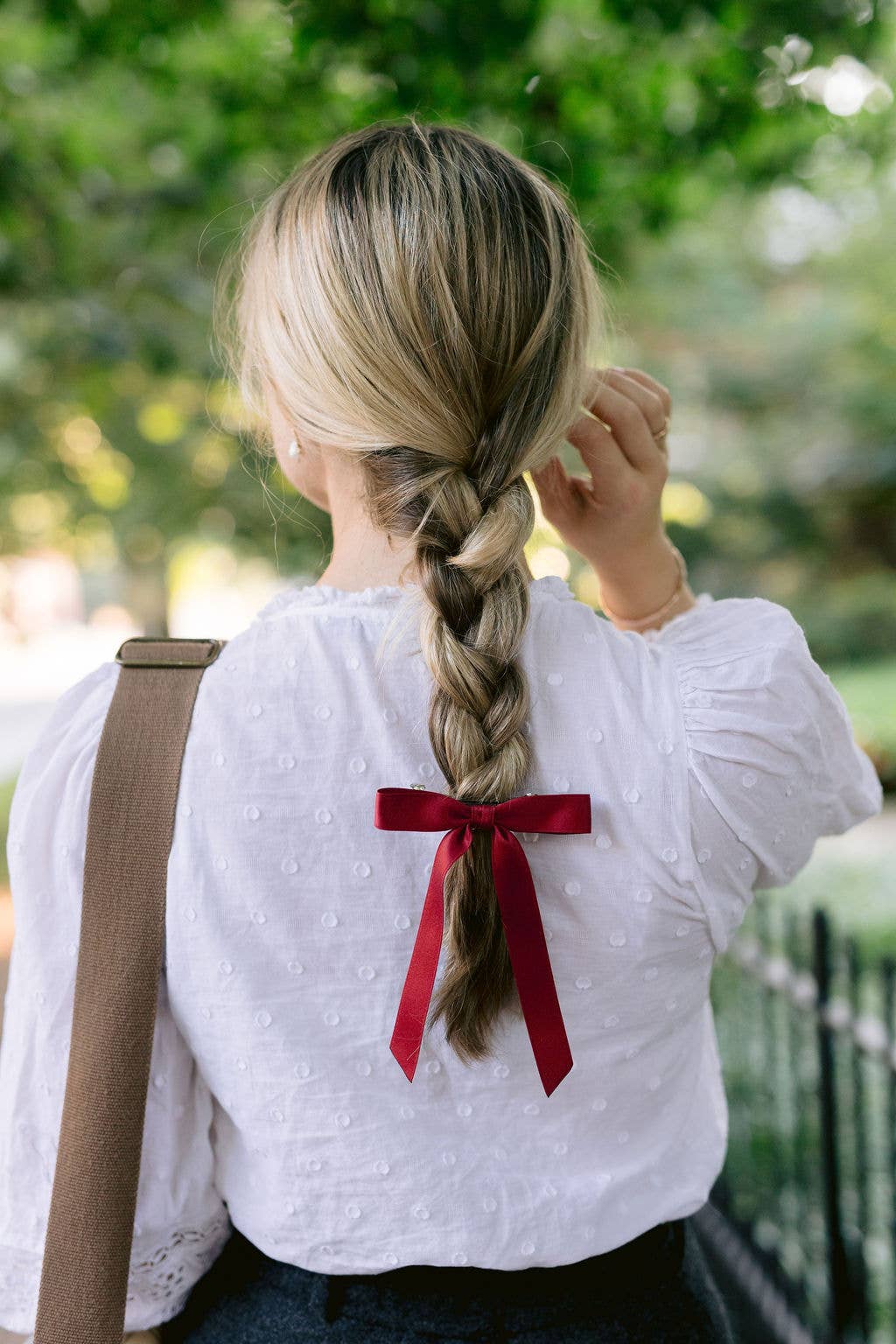 Thin Matte Satin Hair Bow Barrette | Micro Florence Bow: Hazelnut