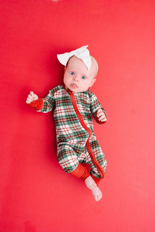 Christmas Plaid Bamboo Sleeper: 0-3M