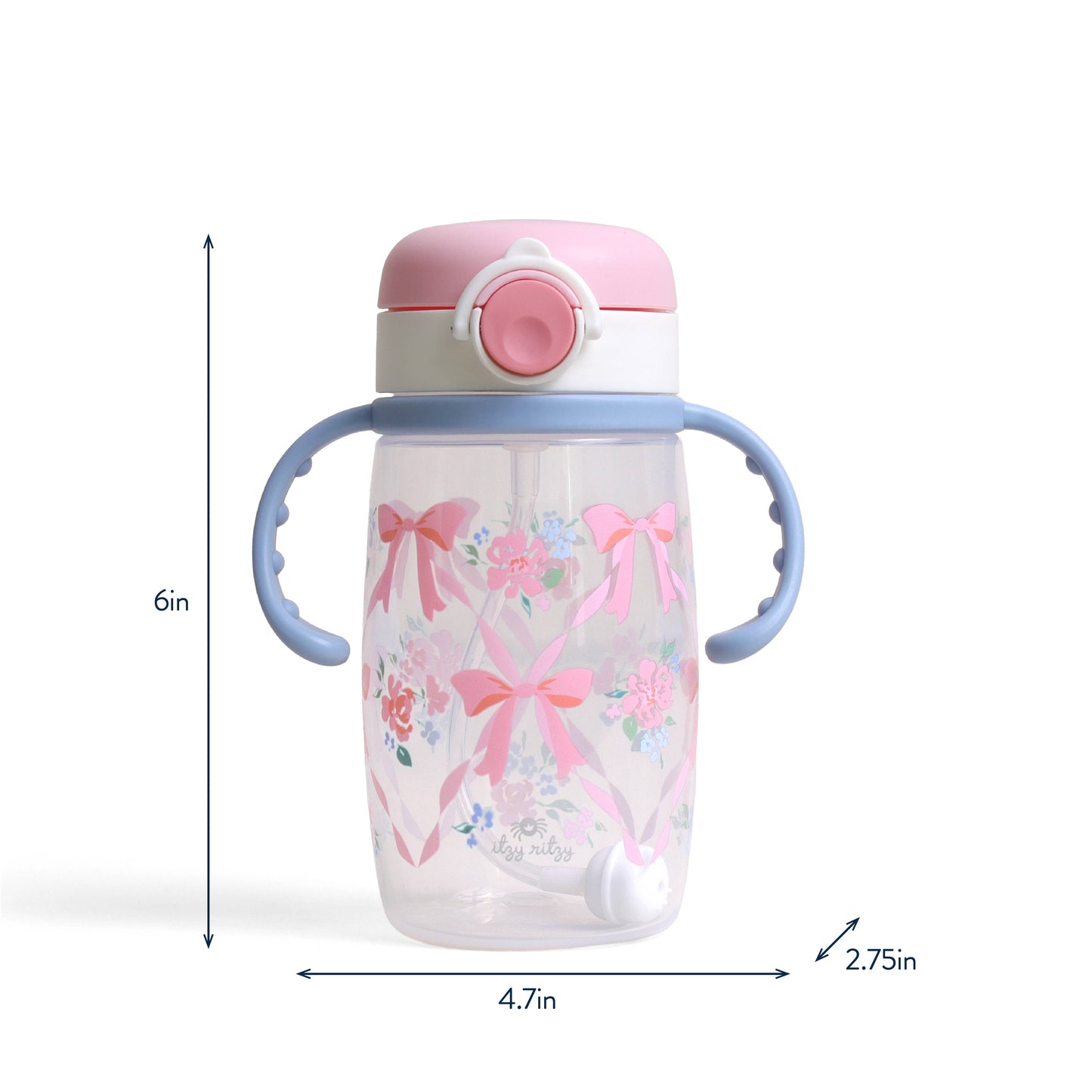 *NEW* Itzy Sips™ - Straw Cup With Snap-Close Lid: Ribbons & Roses