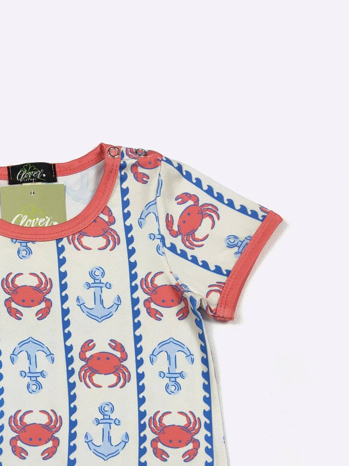 Crabby Anchor Boy Romper: 12/24 mo