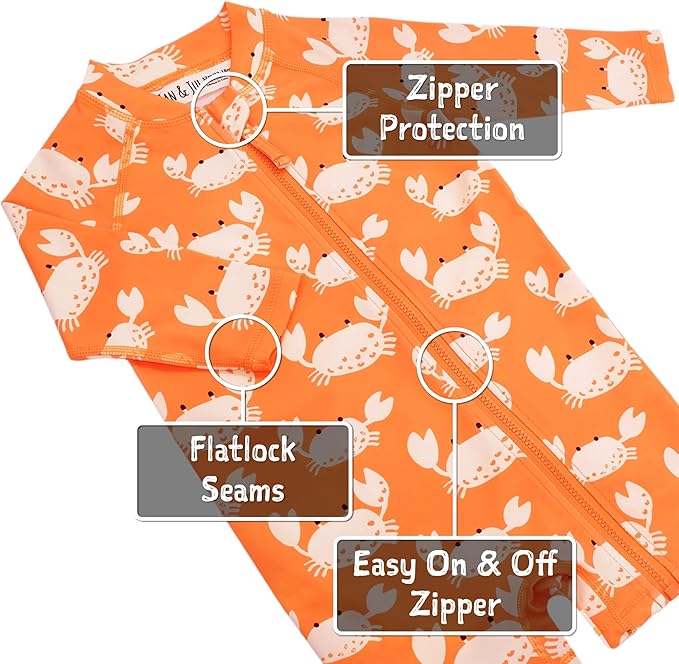 Jan & Jul Crabby Crab UV 1 piece Jumpsuit Rashguard Swimsuit