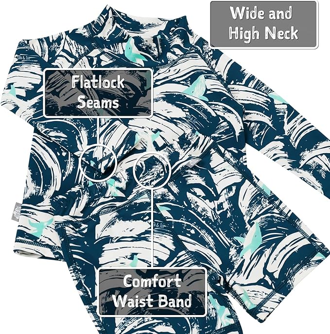 Jan & Jul Blue Wave Rider UV Rashguard Set