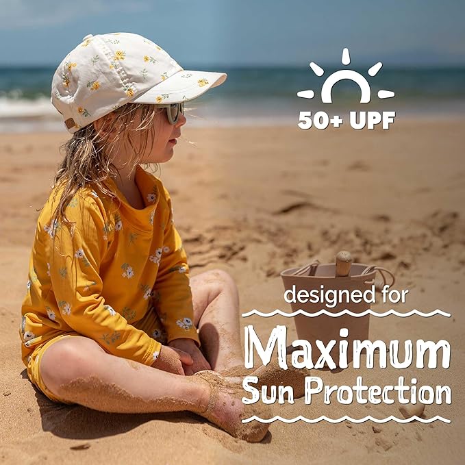 Jan & Jul Yellow Flower UV Rashguard Set