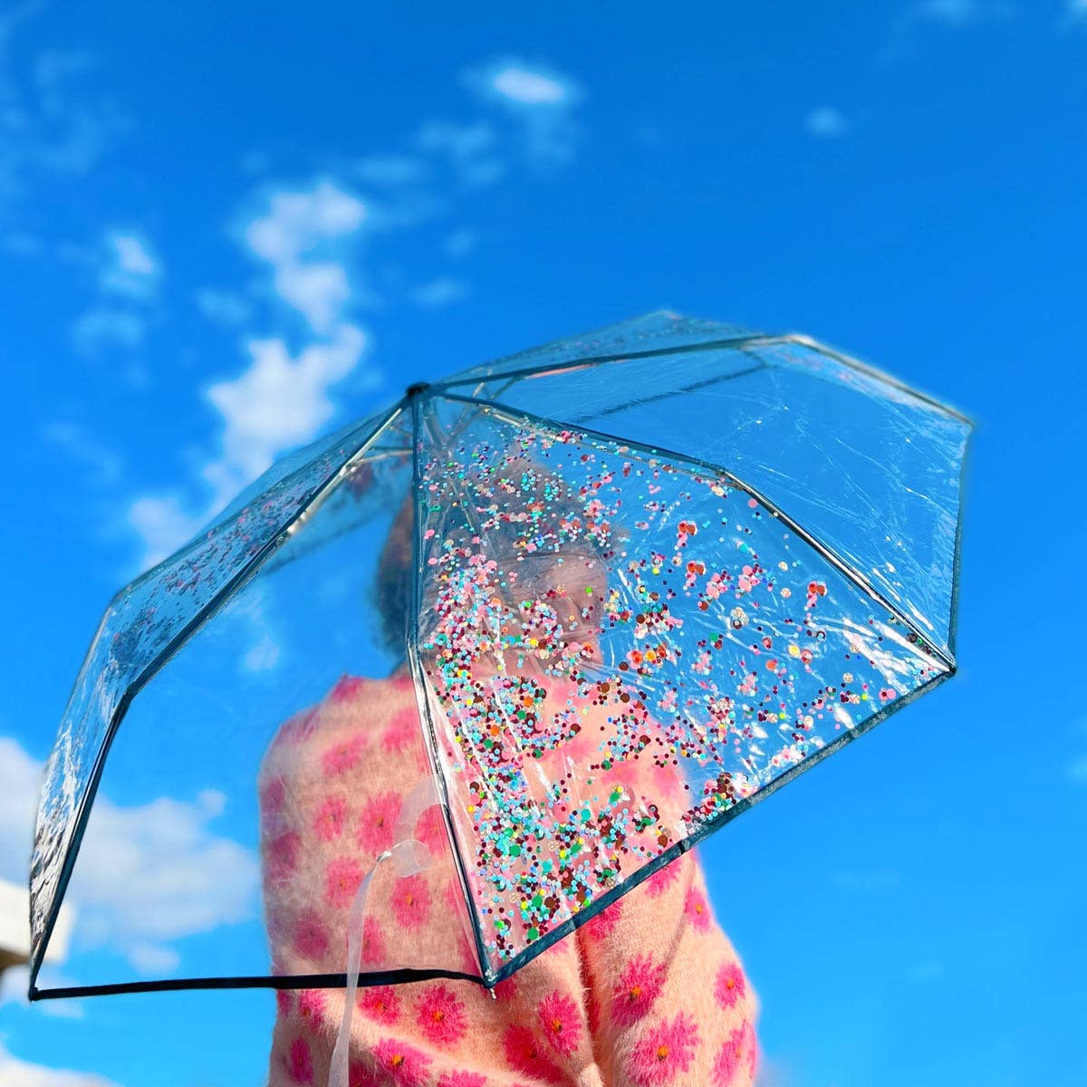Essentials Confetti Clear Umbrella