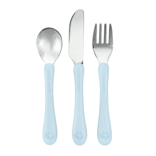 Stainless Steel & Sprout Ware Kids Cutlery: Light Blue