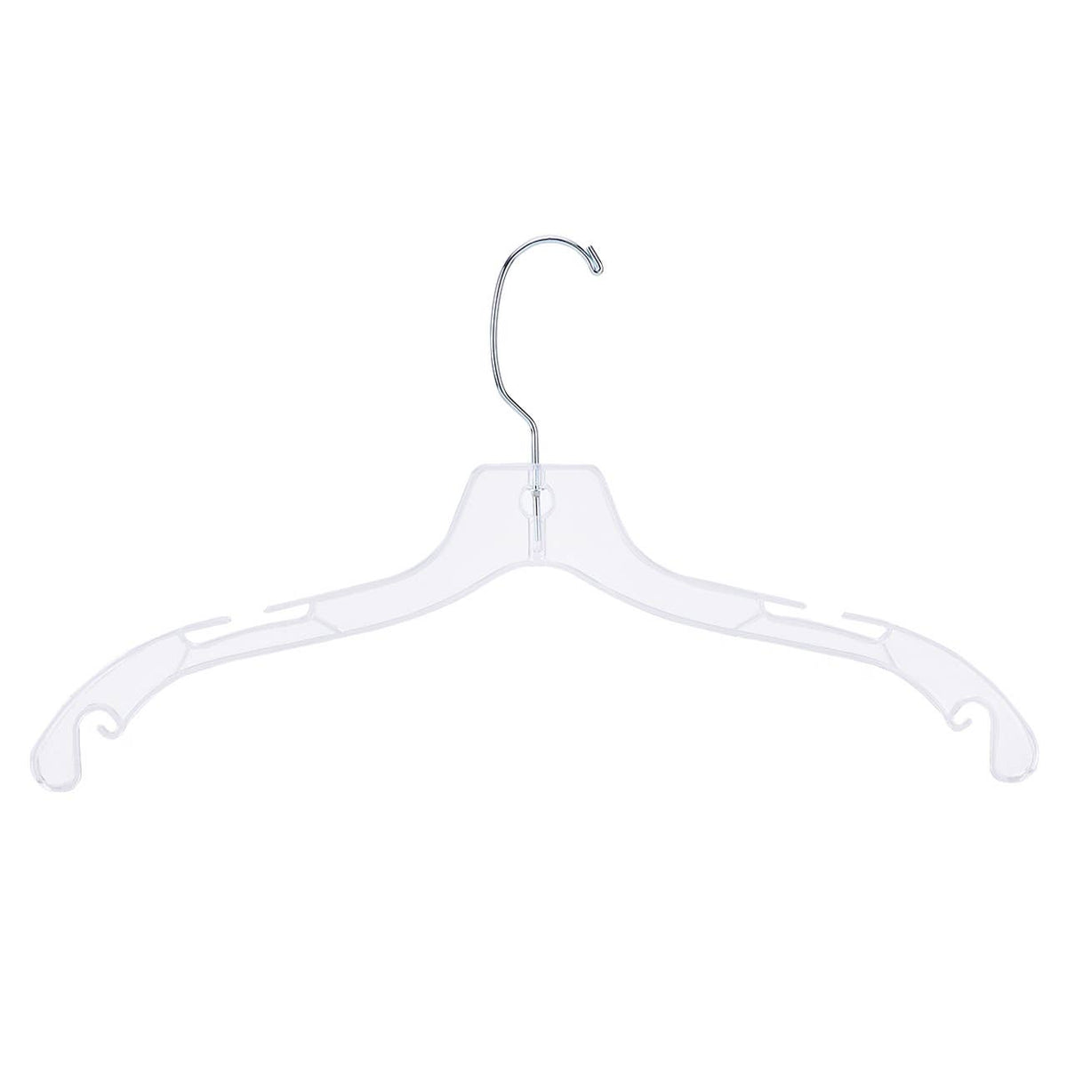 17" Heavy Weight Clear Plastic Dress Hangers - Case of 100